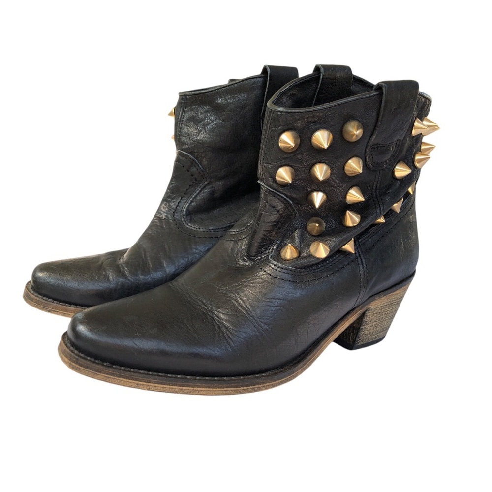 TBA To Be Announced Studded Ankle Boots Leather size 7 broken In And comfy